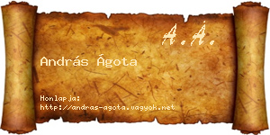 András Ágota névjegykártya